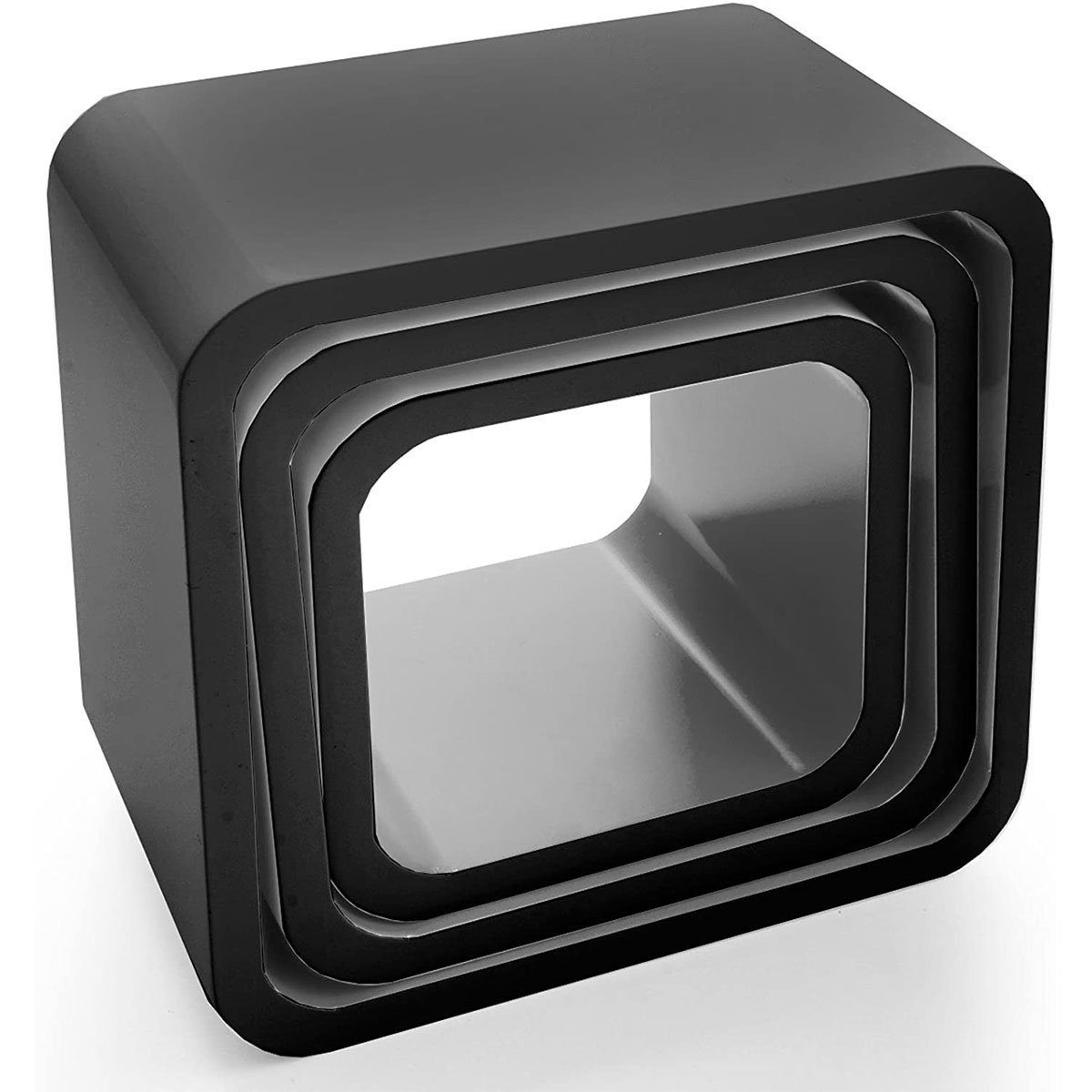 Stärke: cm, Farben, 3-teilig, 2 Schwarz 1,5 Cube Würfeldesign, Havard, Wandregal ca. Karat Regal