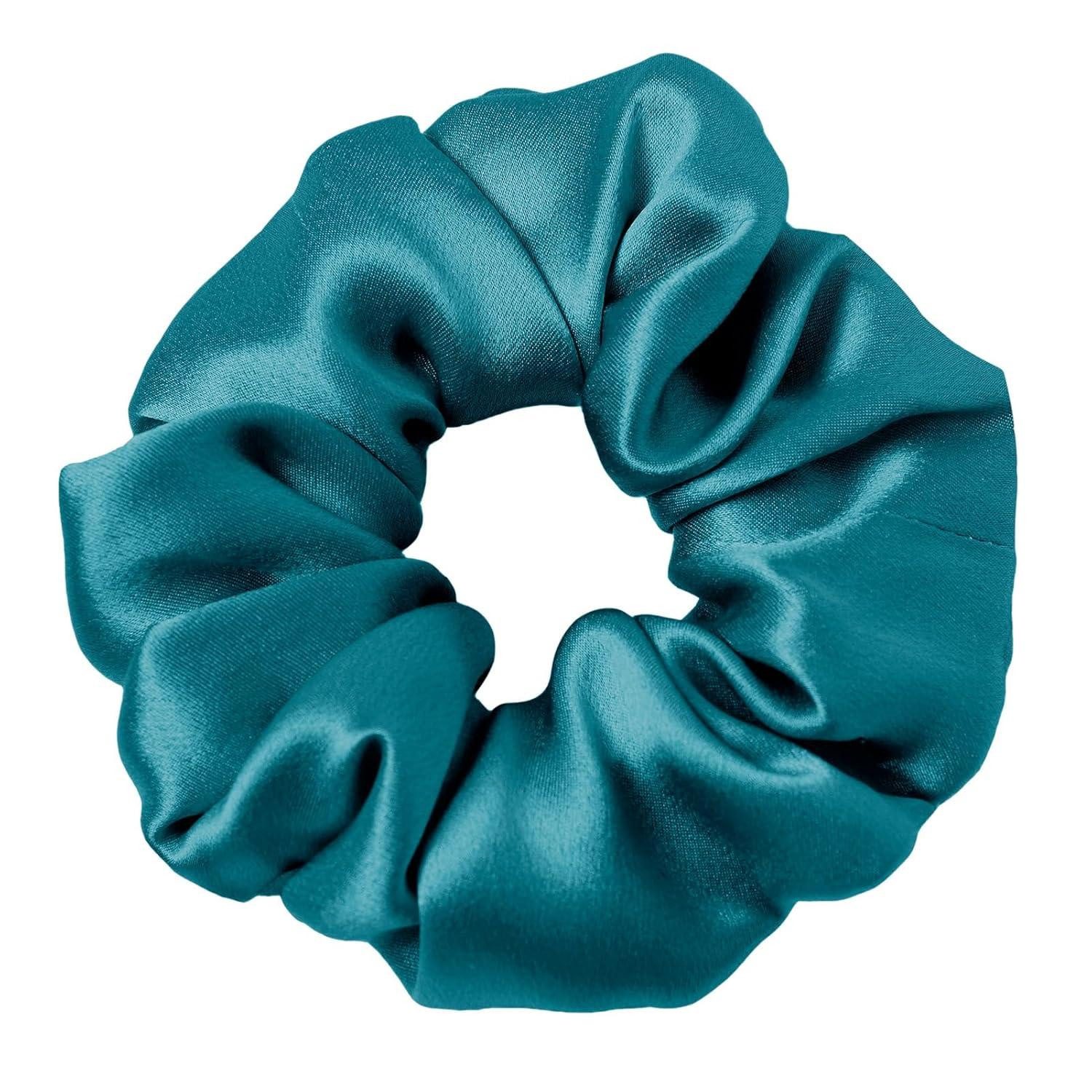 Haargummi 100% Seide Haarringe Damen Pferdeschwanzhalter Haarband Adriablau