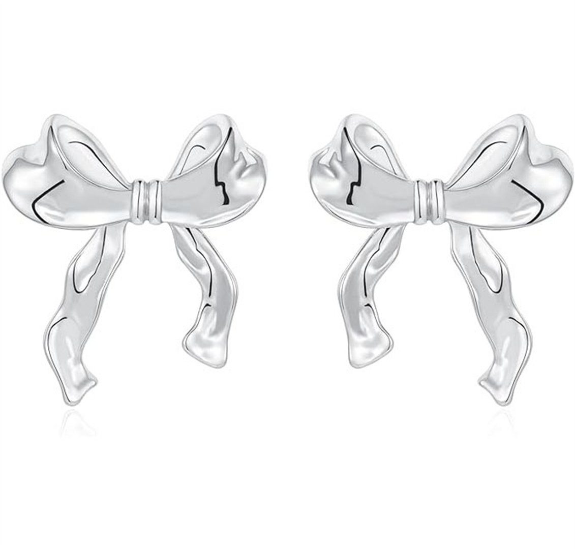 L.Ru UG Ohrhänger-Set Bow Earrings, Gold Silber Bogen Ohrstecker Ohrringe für Damen (1-tlg., Gold- und Silberohrringe für Damen, Bandohrringe, Schleifenstil), Schleifen Schmuck Frauen Geschenk