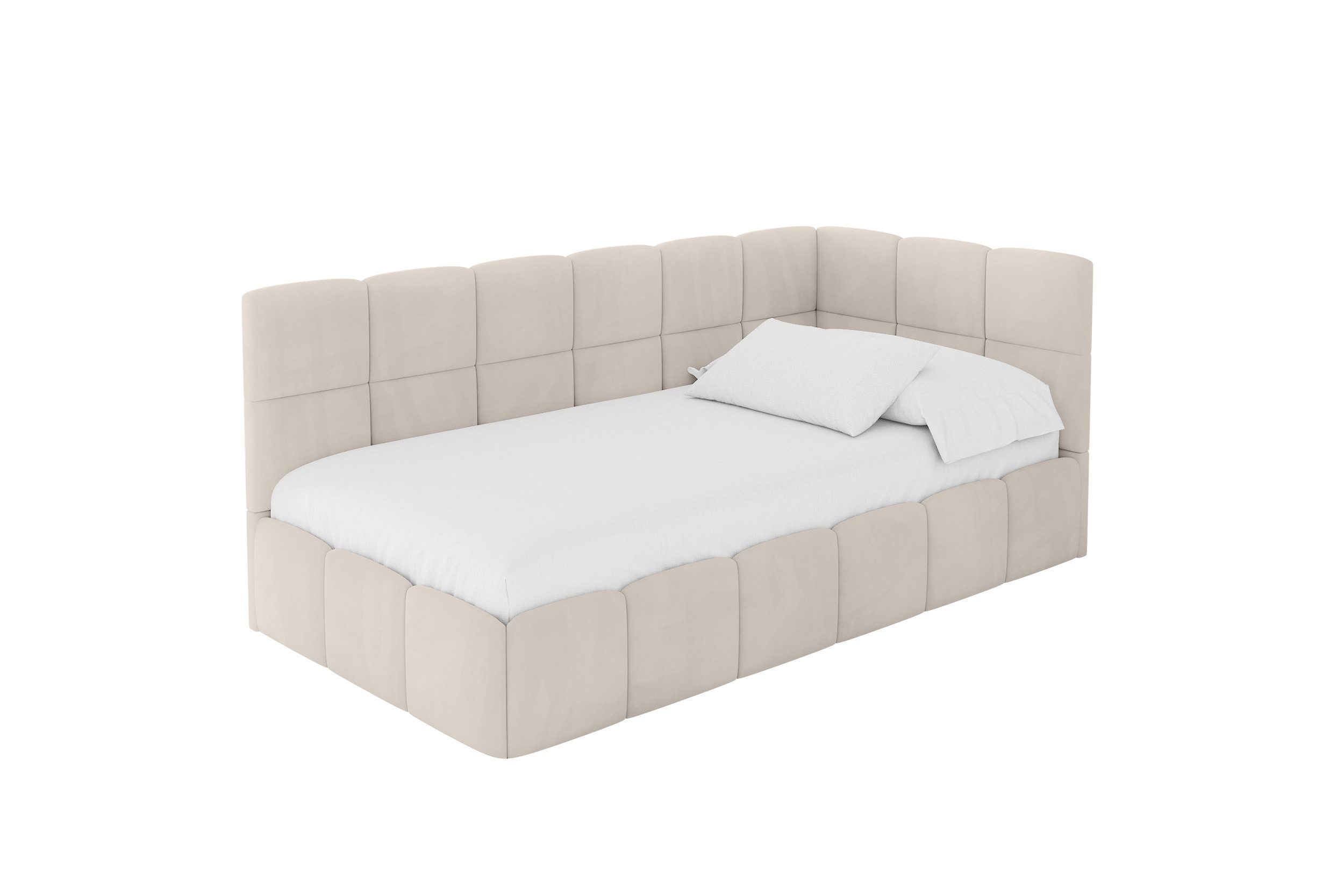 ALTDECOR Jugendbett LIVY (Jugendbett mit Bettkasten und Lattenrost, Polsterbett ohne Matratze), Einzelbett mit Stauraum, Bett mit Kopfteil