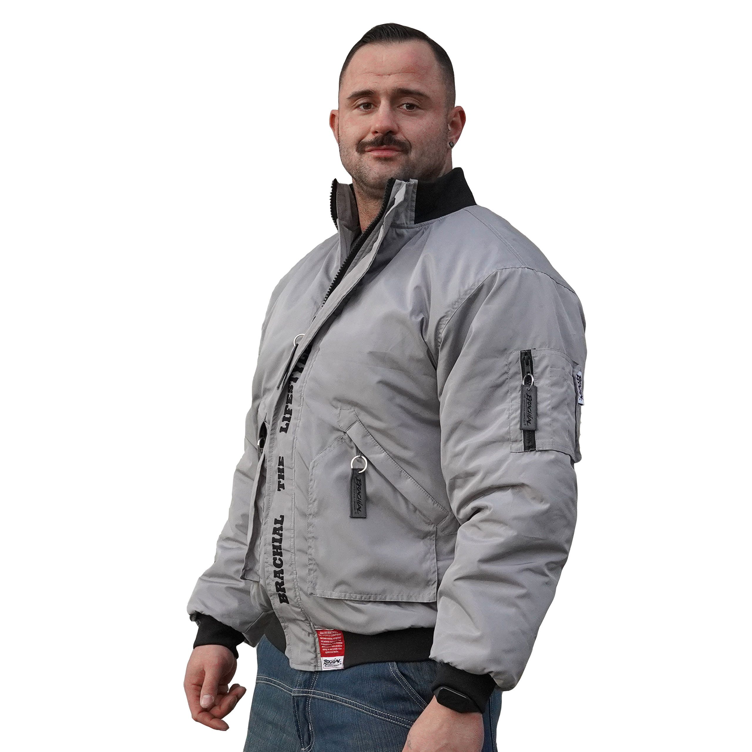 BRACHIAL THE LIFESTYLE COMPANY Bomberjacke Brachial Fliegerjacke "City" grau