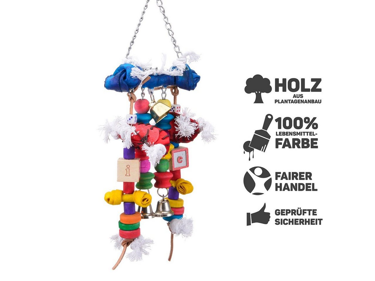 Thumbnail - Happy Bird Vogelspielplatz Papageienspielzeug "Happy Double Shoe", das Spielzeug für alle Papageien