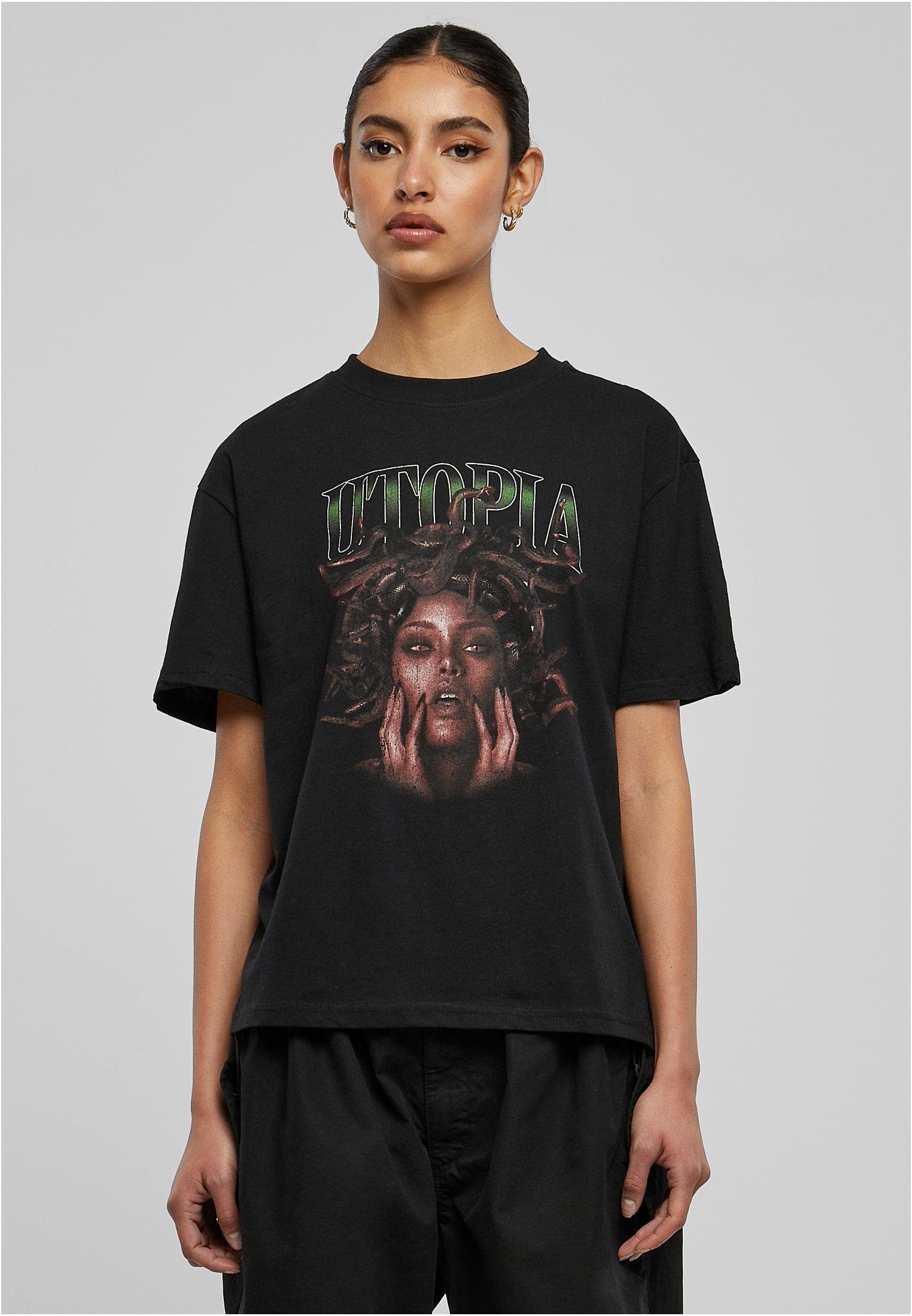 MisterTee Kurzarmshirt Damen Utopia Tee (1-tlg), Stylisches T-Shirt aus  angenehmer Baumwollmischung