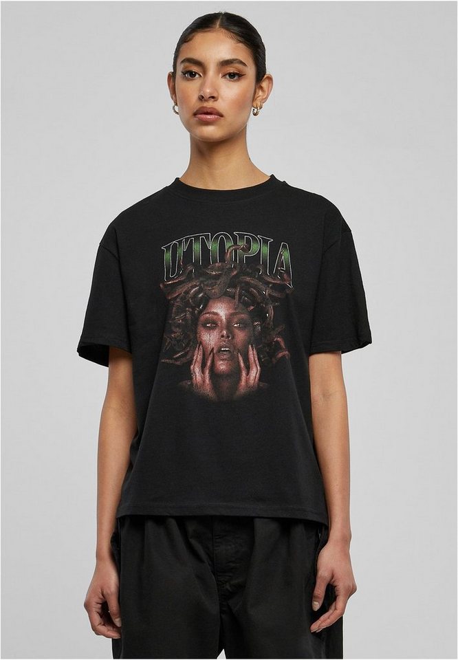 MisterTee Kurzarmshirt Damen Utopia Tee (1-tlg), Stylisches T-Shirt aus  angenehmer Baumwollmischung