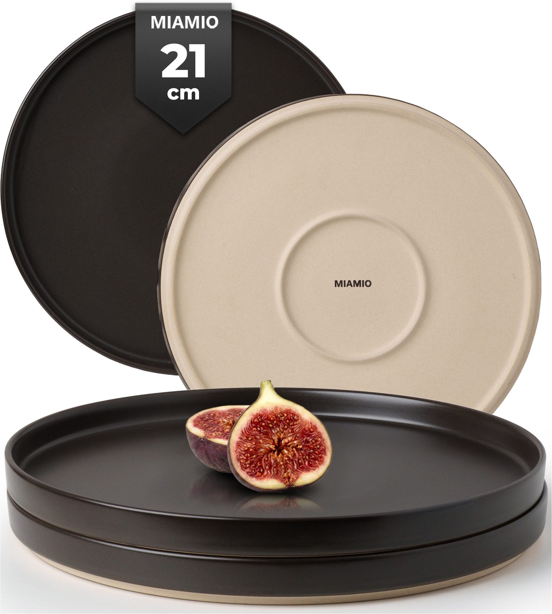 MiaMio Teller Sierra Teller 4er Set klein Basalt