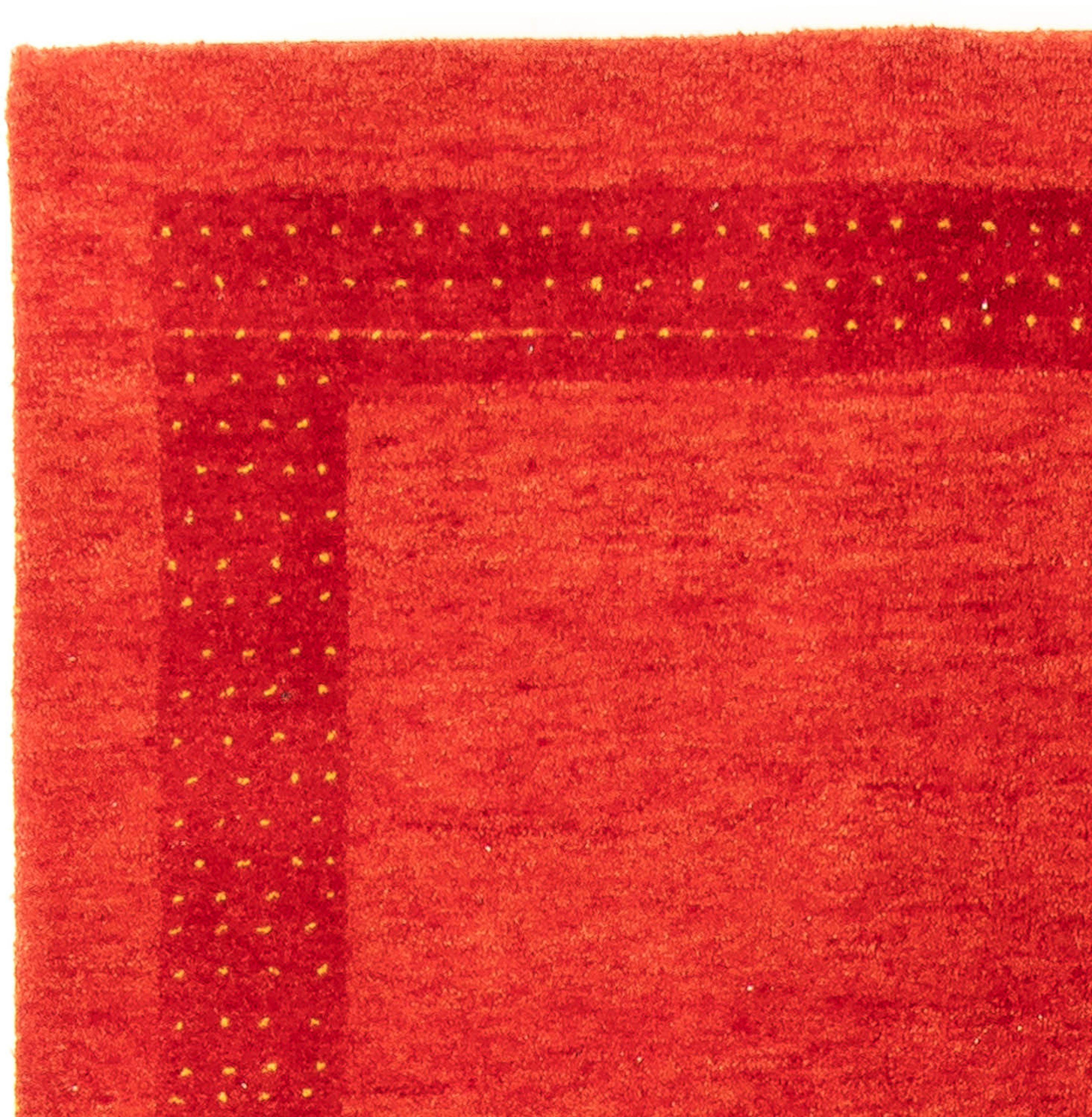 Wollteppich Gabbeh - - 154 rechteckig, - Wohnzimmer, 18 x Höhe: Zertifikat Einzelstück morgenland, cm dunkelrot, mit Indus Handgeknüpft, 245 mm