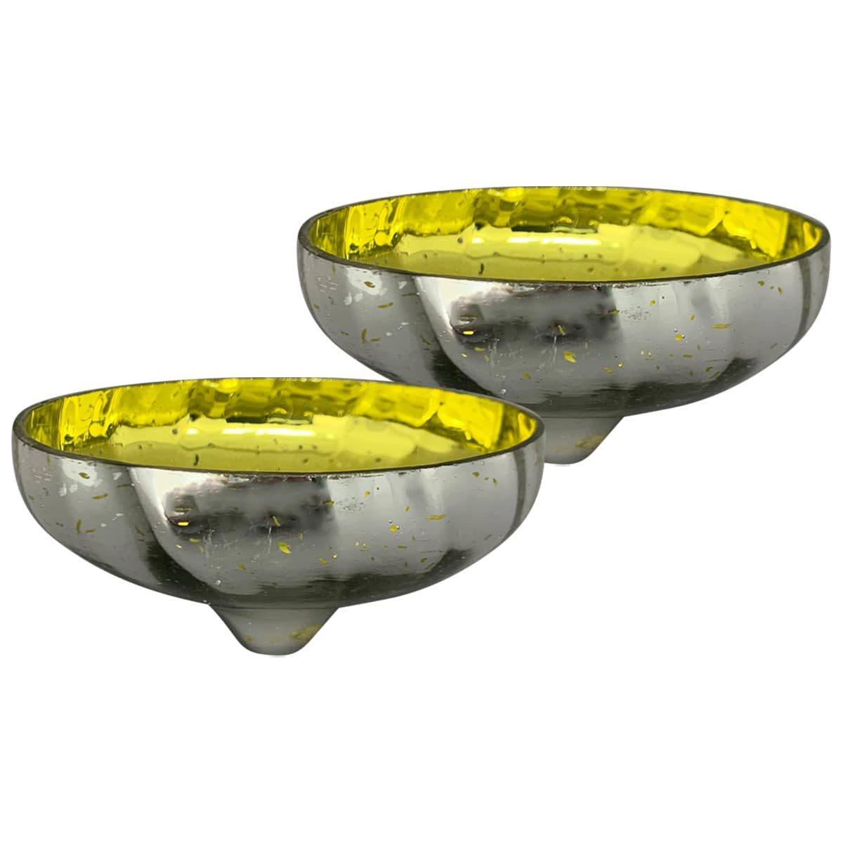 matches21 HOME & HOBBY Kerzenhalter Deko-Schwimmschalen Set gelb groß (2 St)