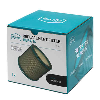 djive HEPA-Filter H14, Zubehör für djive Flowmate ARC Heater Luftreiniger, Ventilator und Heizlüfter, Ersatz-HEPA 14 filtert bis zu 99,995% der Pollen uvm. aus der Luft