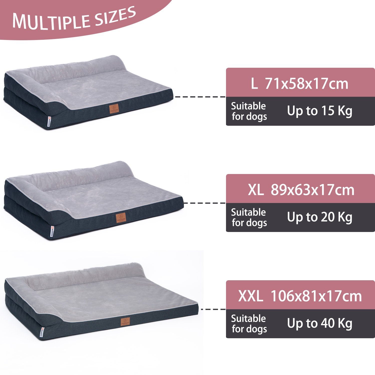 Warenhammer Tierbett Orthopädisches Premium Hundebett, flauschig günstig online kaufen