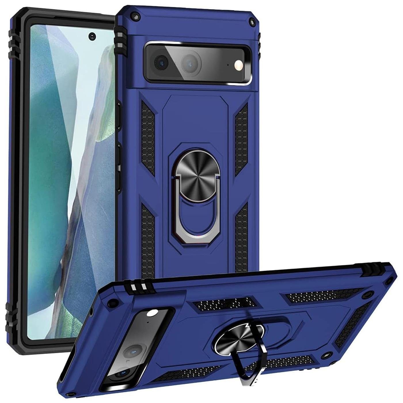 CoolGadget Handyhülle Armor Shield Case für Google Pixel 7 6,3 Zoll, Outdoor Cover Magnet Ringhalterung Handy Hülle für Pixel 7