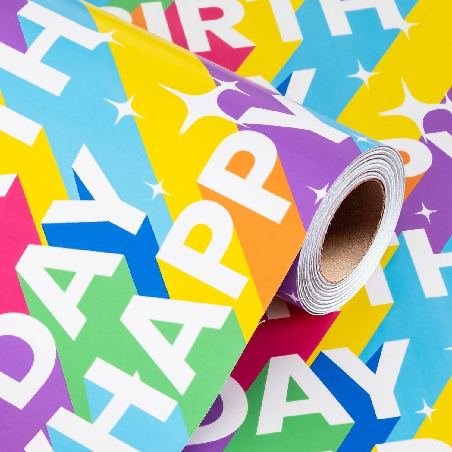 LuxusKollektion Geschenkpapier Geschenkpapier Happy Birthday Regenbogen