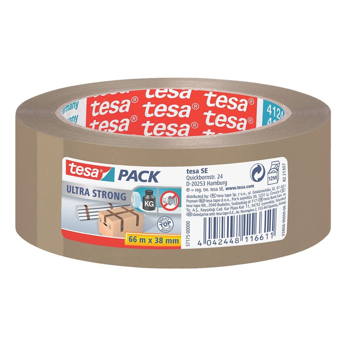 tesa Klebeband alterungsbeständig Packband, UV- 4124 und braun