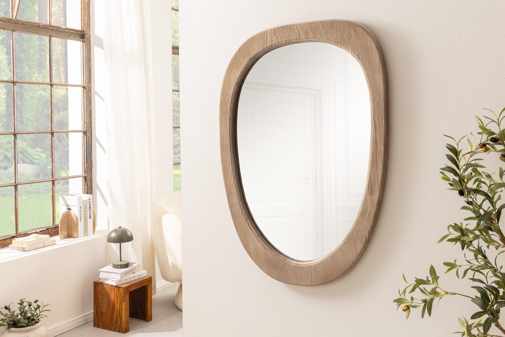 riess-ambiente Wandspiegel ORGANIC 105cm natur – Pinienholz, massiv, mit Rahmen, organisch (Einzelartikel, 1-St), Spiegel für Flur und Schlafzimmer – ideal für dekorative Ambiente!