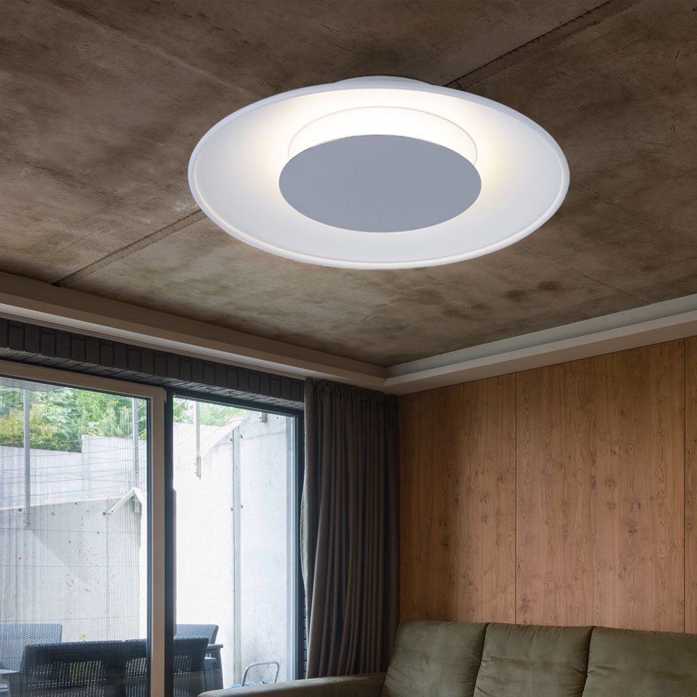WOFI LED Deckenleuchte, LED-Leuchtmittel fest verbaut, Kaltweiß, Deckenlampe weiß LED Deckenleuchte Glas Küchenleuchte