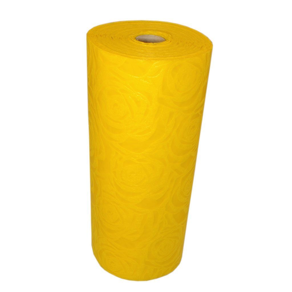 samtiger Geprägtes gelb - AS Oberfläche Dekoflor®Tischläufer Tischläufer - Rosenmuster - Deko Rosen 300mm mit 5m,