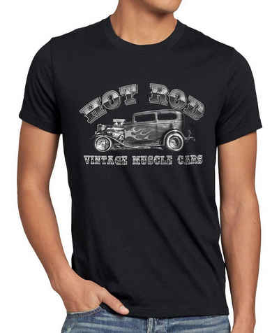 style3 Print-Shirt Herren T-Shirt Vintage HOT ROD Muscle Car Motor Auto Rocker Action US ford motor