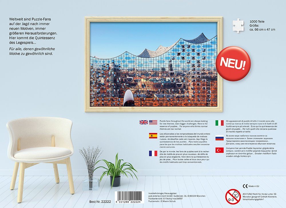 puls Puzzleteile Elbphilharmonie, entertainment Hamburg Spiegel im 1000 Puzzle der