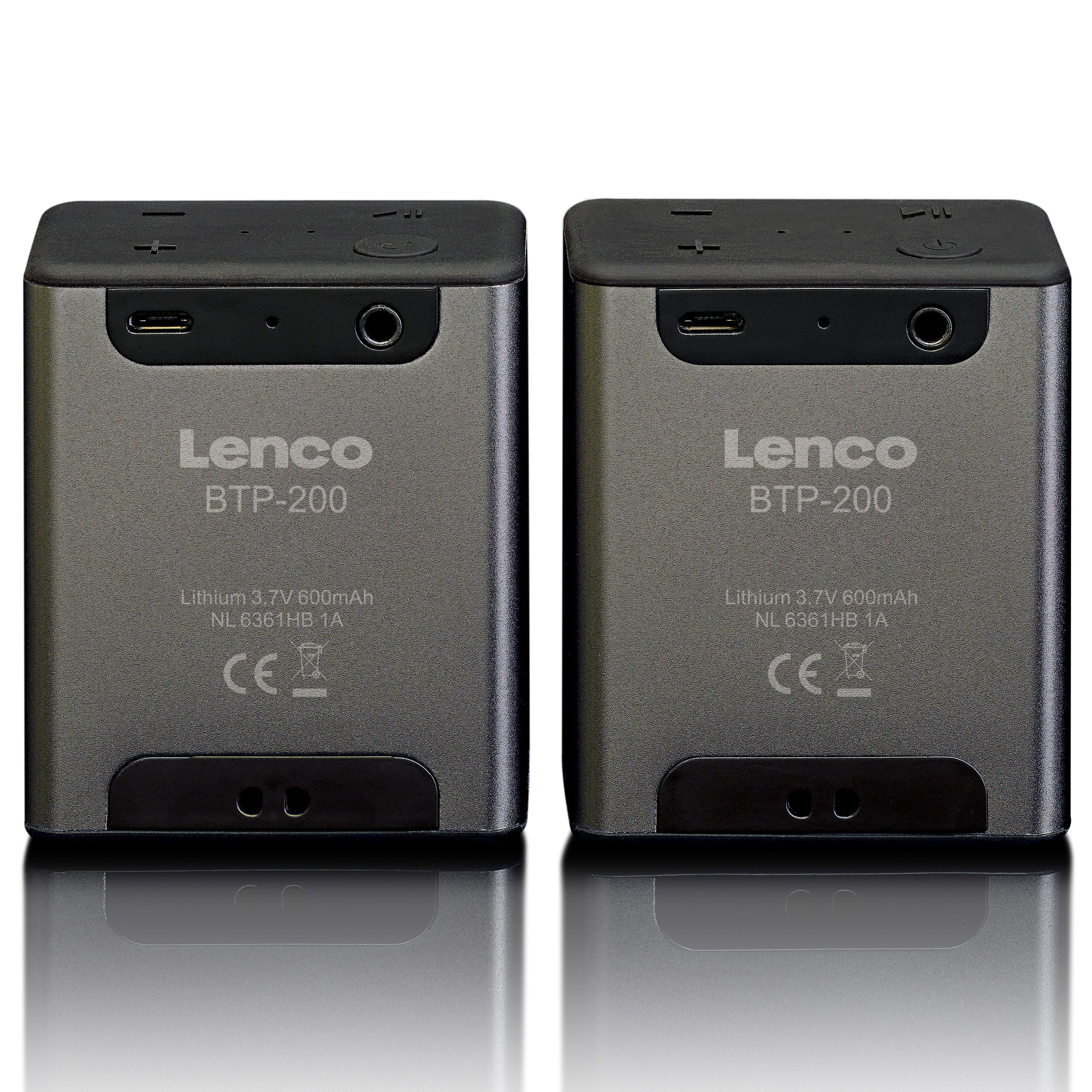 Lenco BTP-200BK Stereoanlage (5 W, einzeln oder im Paar mit 2x 5-Watt-Lautsprechern & 8 Std. Akkulaufzeit)
