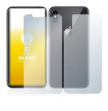 upscreen flexible Panzerglasfolie für Apple iPhone X (Display+Rückseite), Displayschutzglas, Schutzglas Glasfolie matt entspiegelt