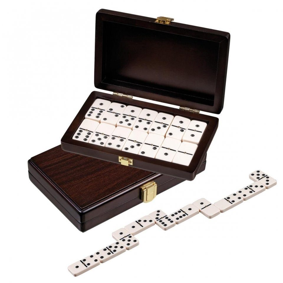 Philos Spiel, Domino - Doppel 6 - Walnussoptik - 28 Spielsteine
