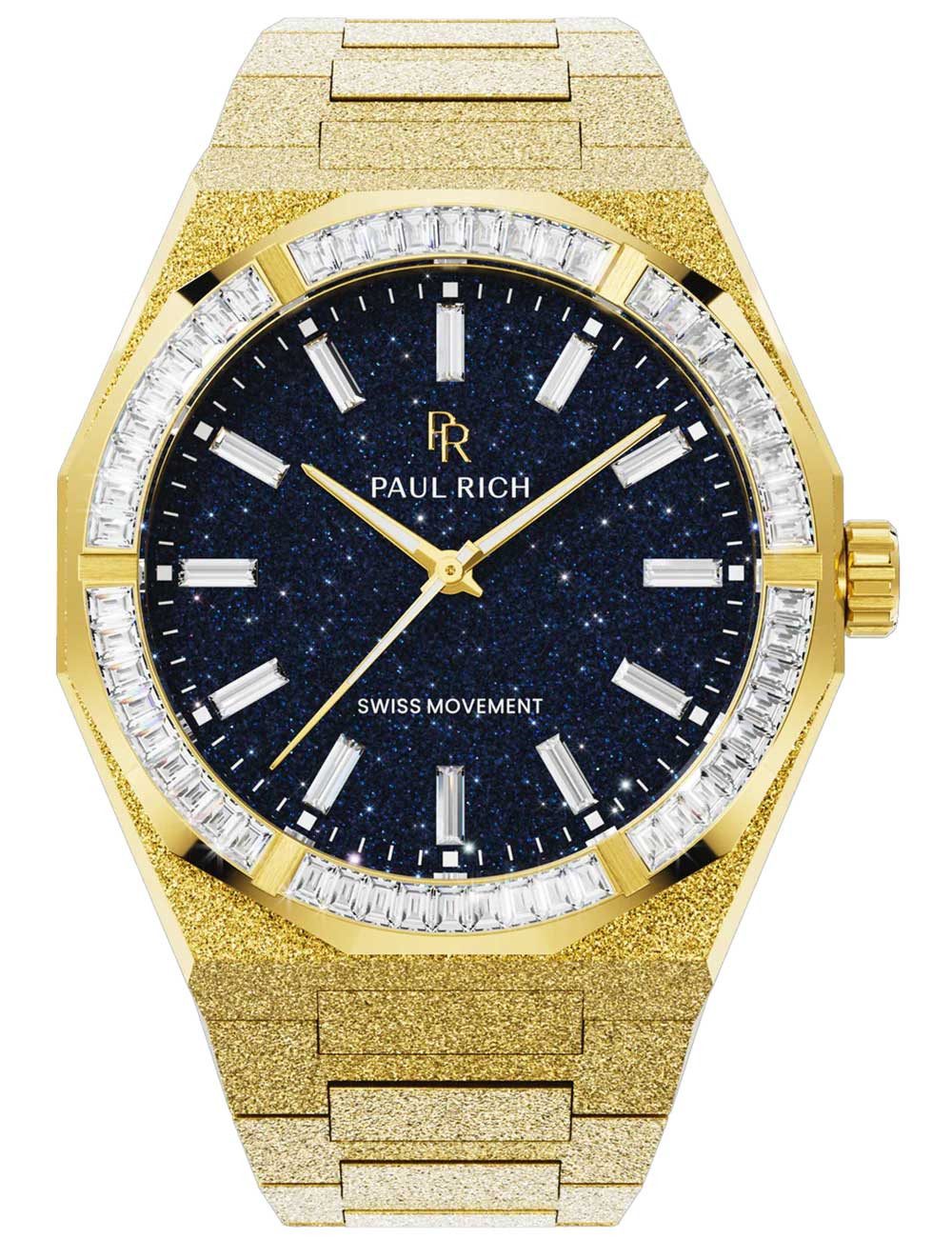 Paul Rich Quarzuhr Paul Rich PR-46705 Herrenuhr Moissanite Frosted Star Dust II Gold 43mm Paul Rich PR-46705 Herrenuhr Moissanite Frosted Star Dust II Gold 43mm 5ATM