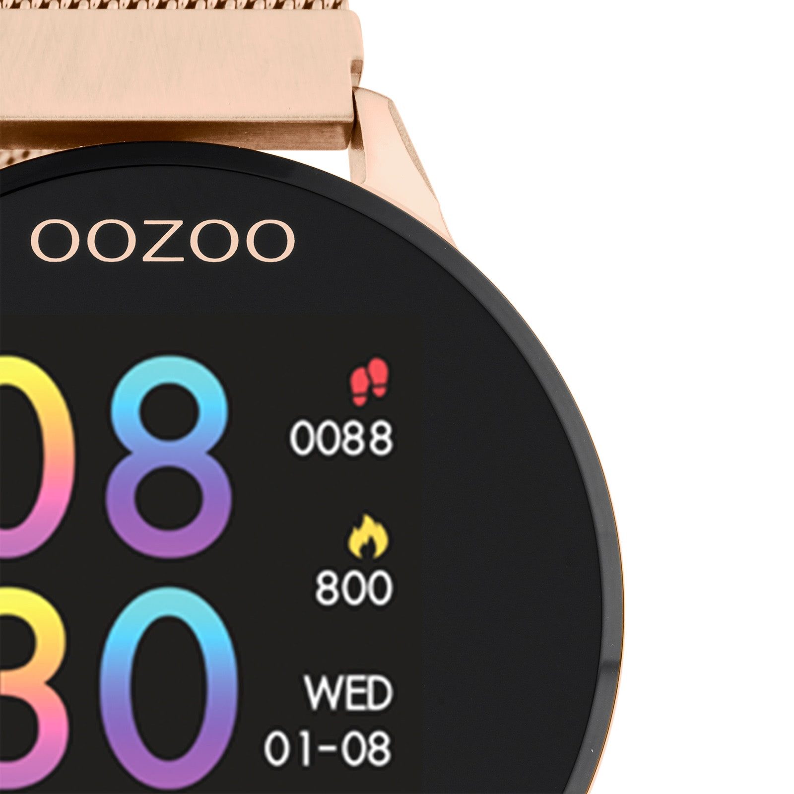 OOZOO Oozoo Damen Armbanduhr Smartwatches Smartwatch (kompatibel ab Android 5.1+ und IOS 8.0), Multifunktionsuhr, Damenuhr rund, groß (ca. 43mm) Metallarmband, Fashion-Style