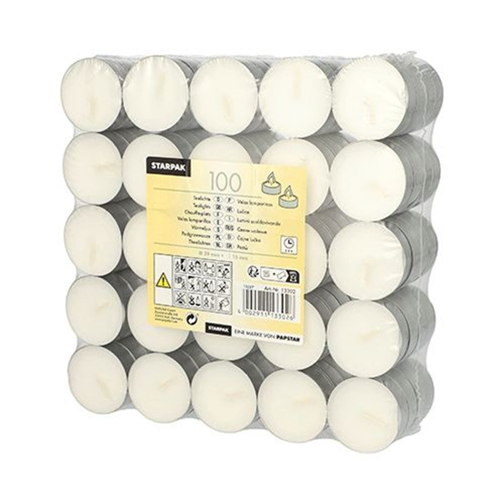 PAPSTAR Teelicht 100 Чайные свечи Brenndauer ca. 4,5 Std. - weiß