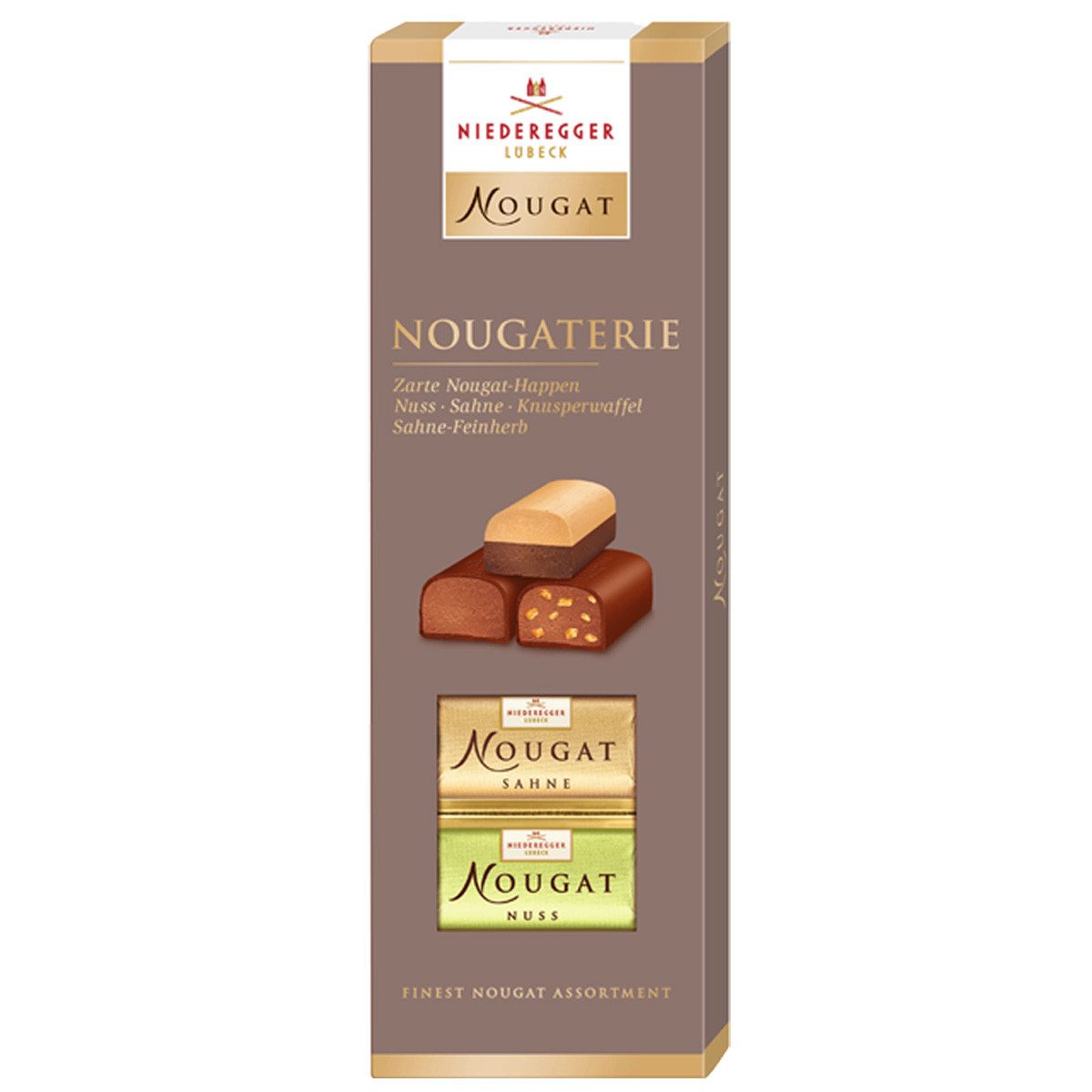 Niederegger Schokolade, Niederegger Nougaterie Pralinen mit Vollmilch Schokolade 100g