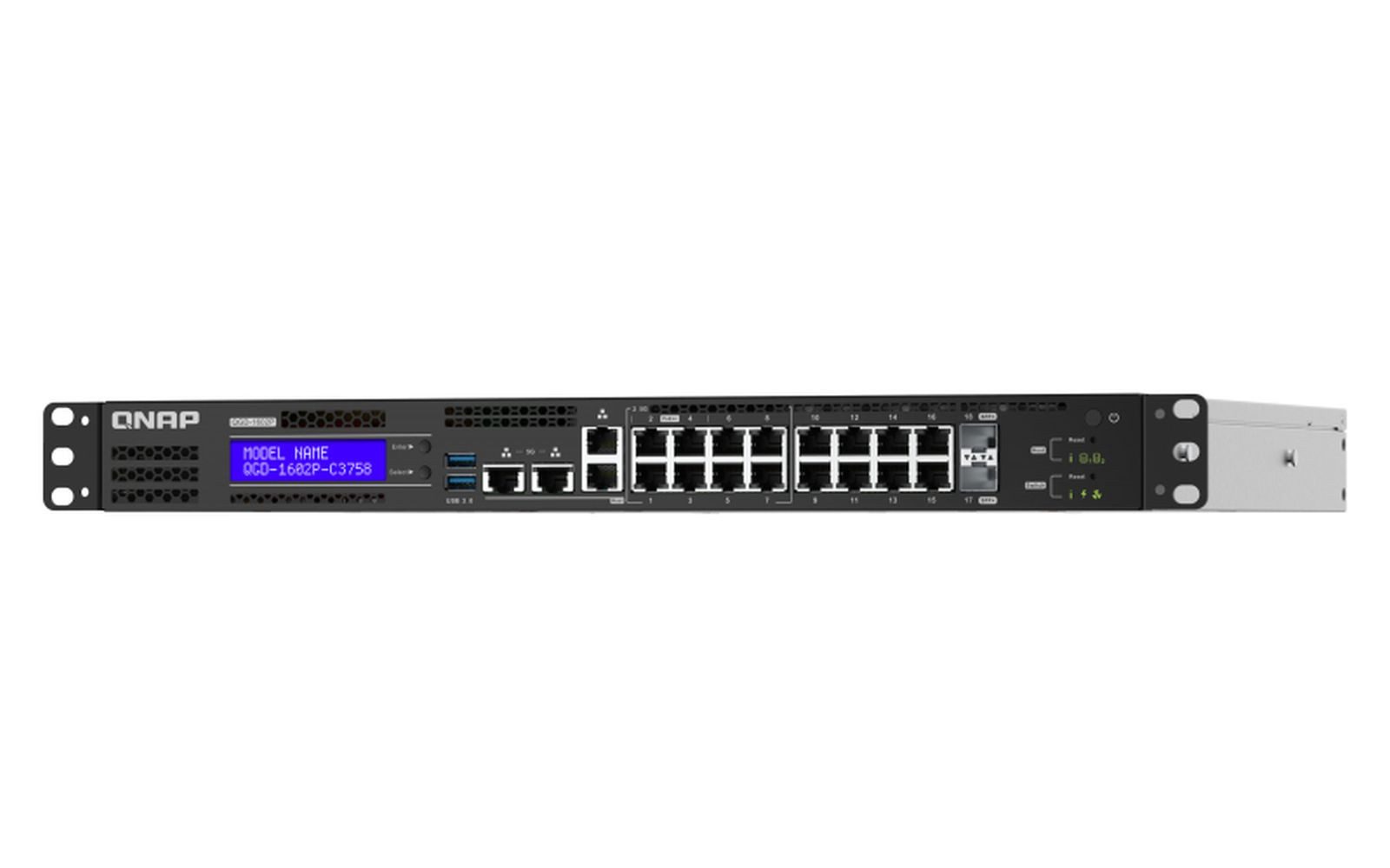 QNAP QGD-1602P - Switch - Smart - 4 x 100/1000/2.5G (PoE) Netzwerk-Switch