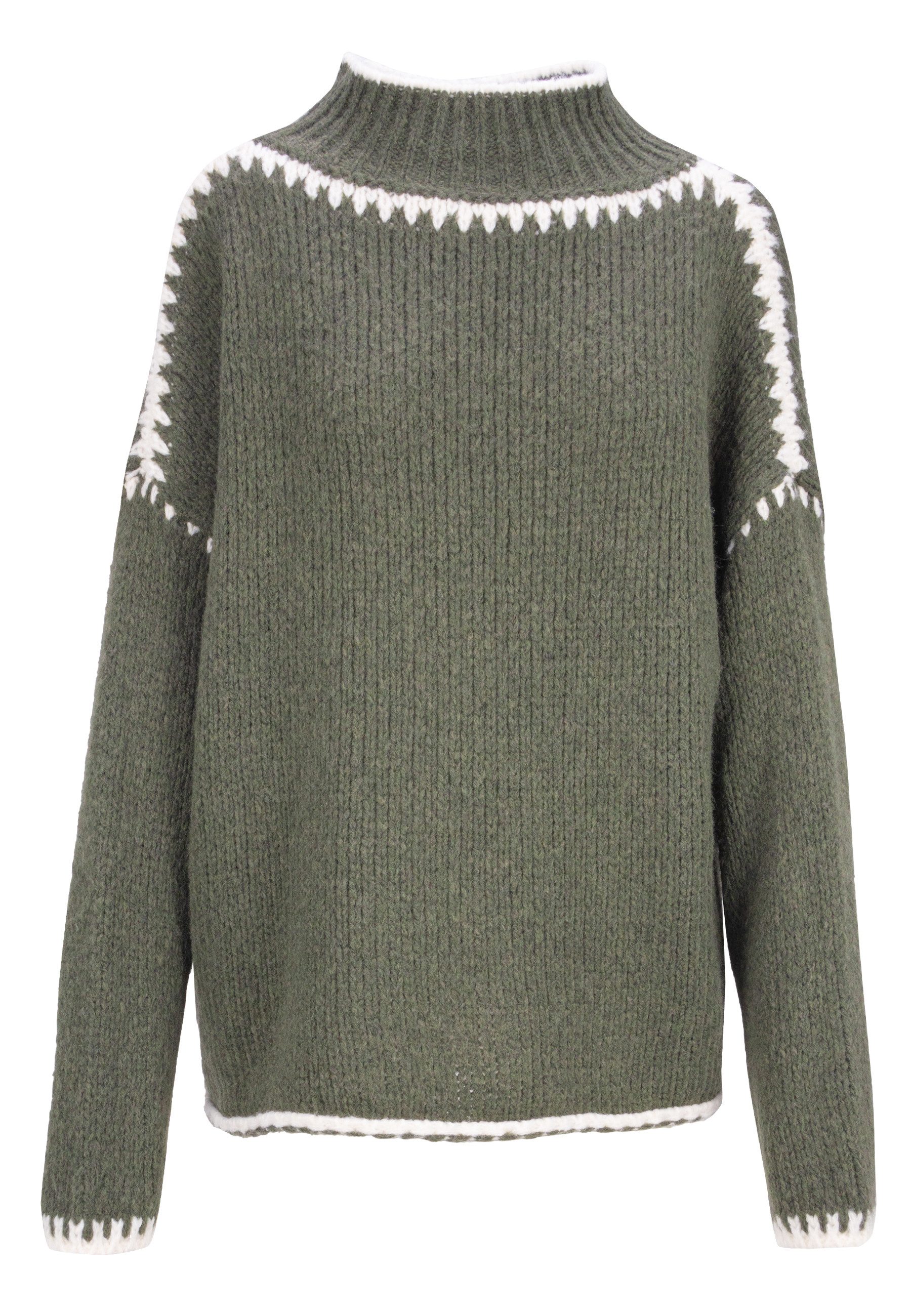 Seasons of April V-Ausschnitt-Pullover JOLIE Damen Strickpullover mit Stehk günstig online kaufen