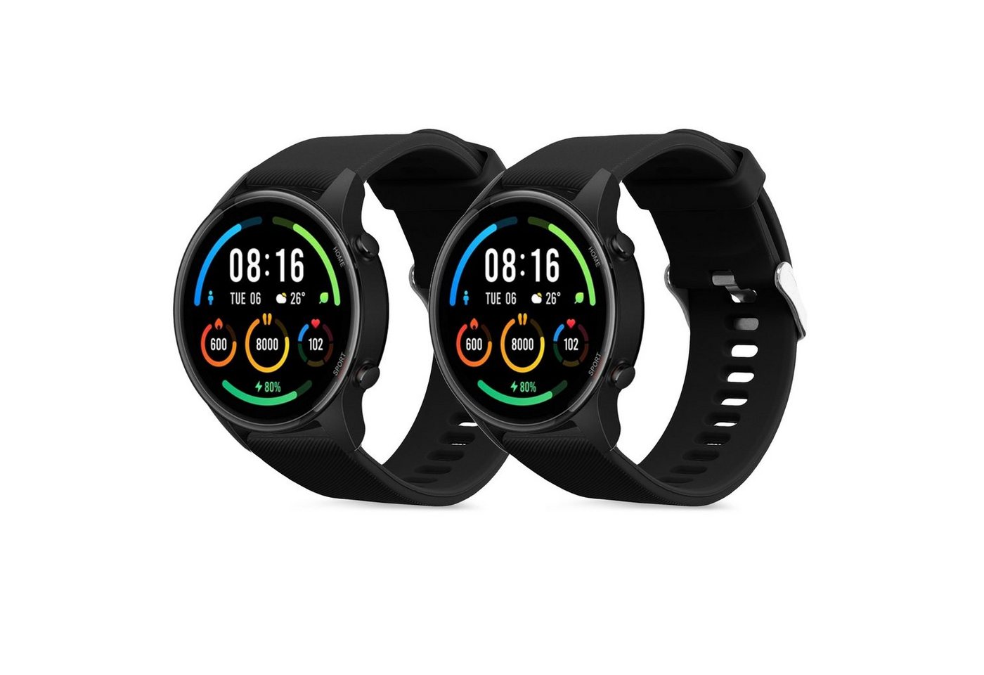 kwmobile 2x Sportarmband für Xiaomi Watch S4/S4 Sport/S3/S2/Watch S1 Smartwatch, 2-tlg., Armband TPU Silikon Set Fitnesstracker