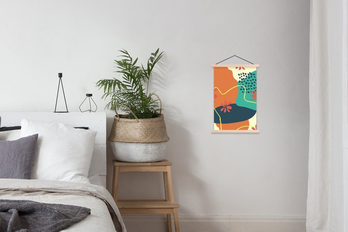 MuchoWow Poster Sommer - für St), (1 Wohnzimmer, Pastell, Magnetisch - Bilderleiste, Flecken Posterleiste, Textilposter