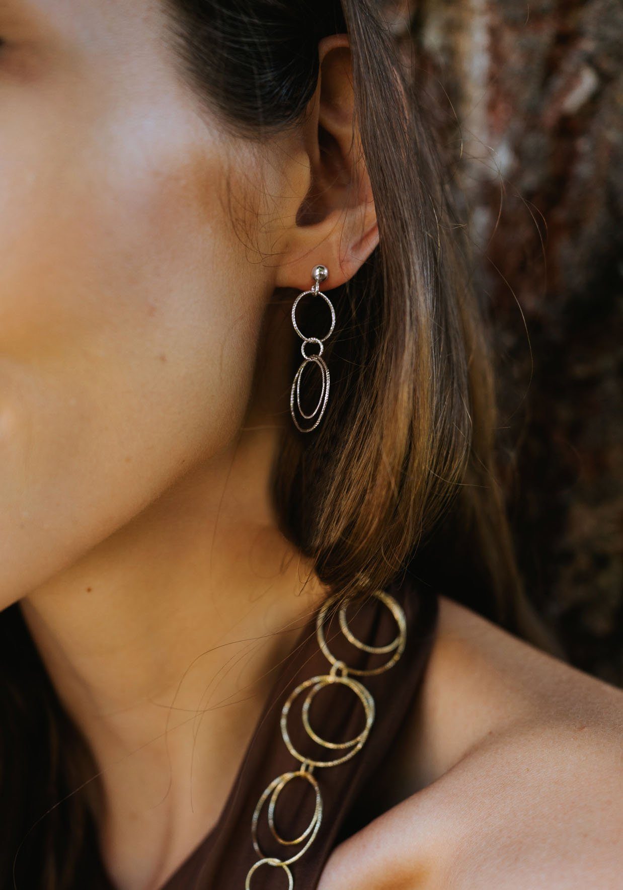 Der Kettenmacher Paar Ohrstecker RING DESIGN 3, RK2-OR1G, RK2-OR1S