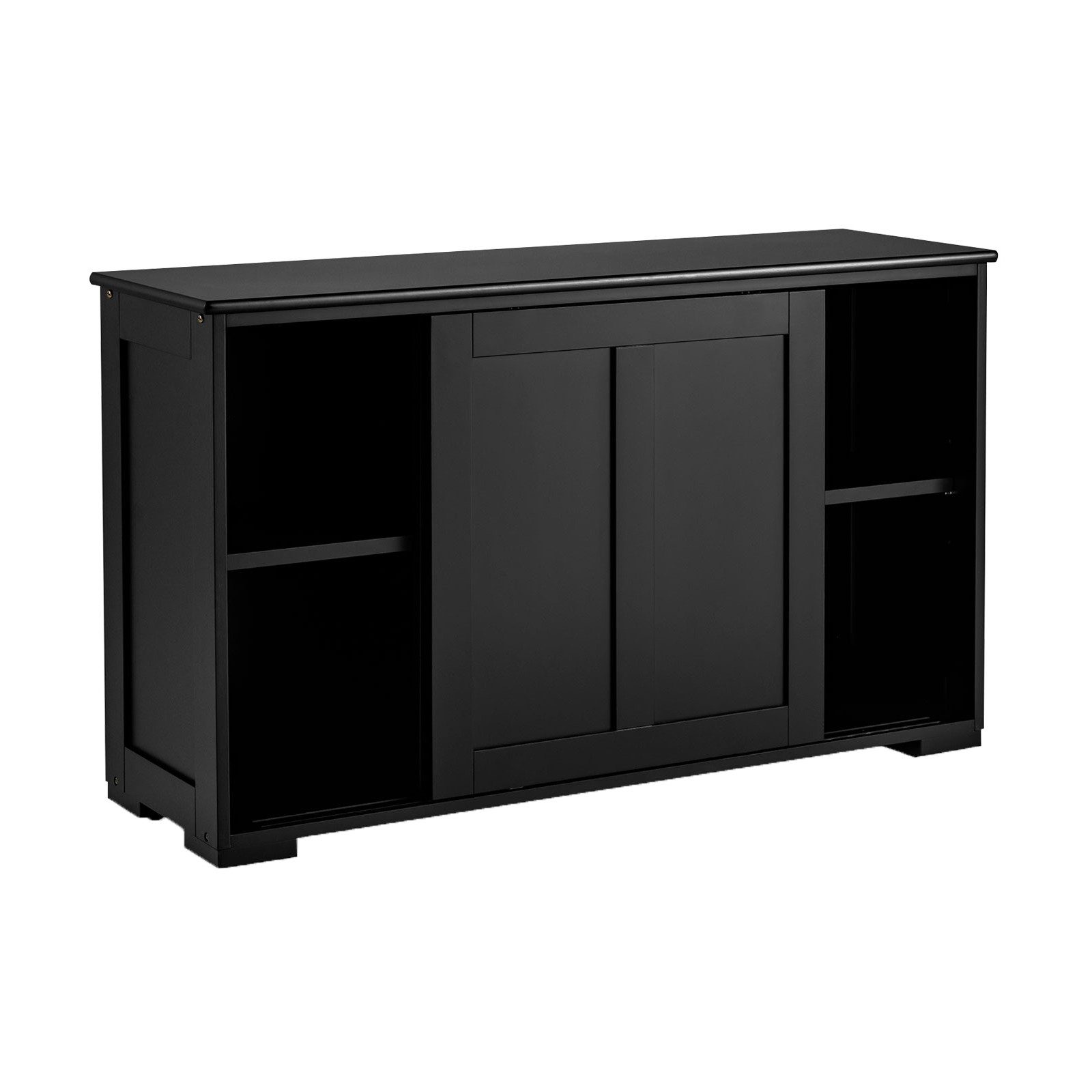 COSTWAY Sideboard, mit Schiebetüren, höhenverstellbarer Ablage, 107x33x60cm günstig online kaufen