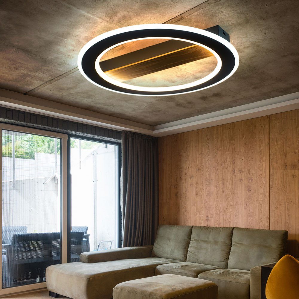 Globo LED Deckenleuchte, LED-Leuchtmittel fest verbaut, Kaltweiß, Warmweiß, Tageslichtweiß, Wohnzimmerlampe Deckenleuchte LED Holz Ring | Deckenlampen