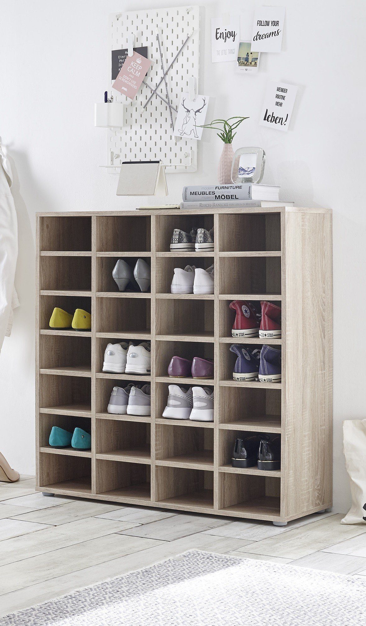 PREISBRECHER Schuhregal Boots 1, in Eiche Sonoma mit 24 Einlegeböden. Abmes günstig online kaufen