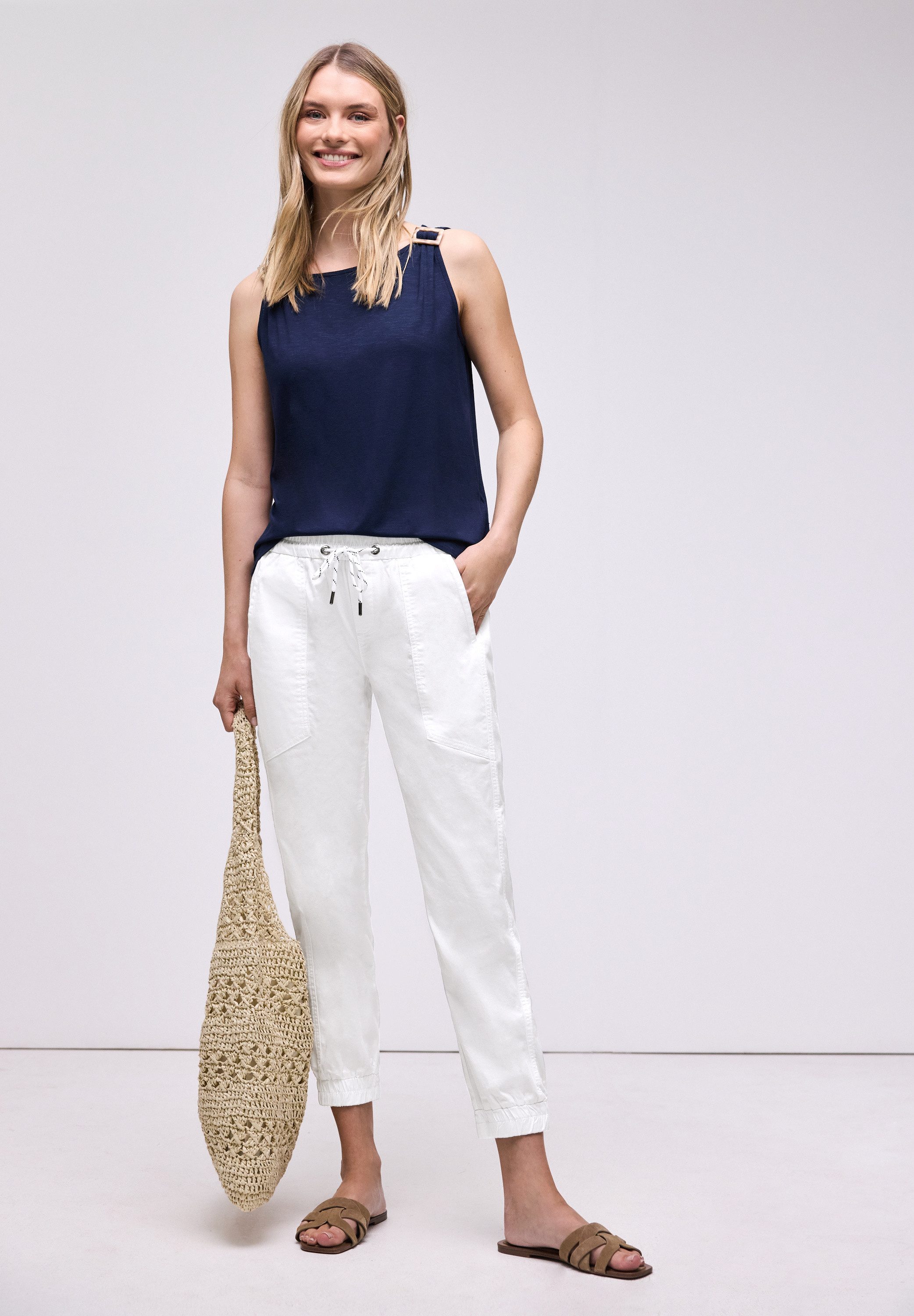 STREET ONE Jogger Pants aus Baumwolle mit Stretchanteil