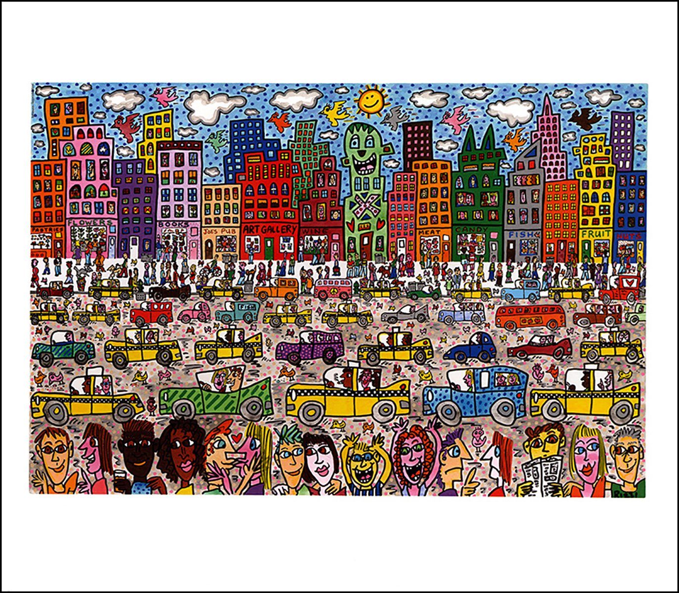 BillerAntik Kunstdruck City Love PopArt Stadt Leben USA Birds Poster Plakat Rizzi 23, (1 St)