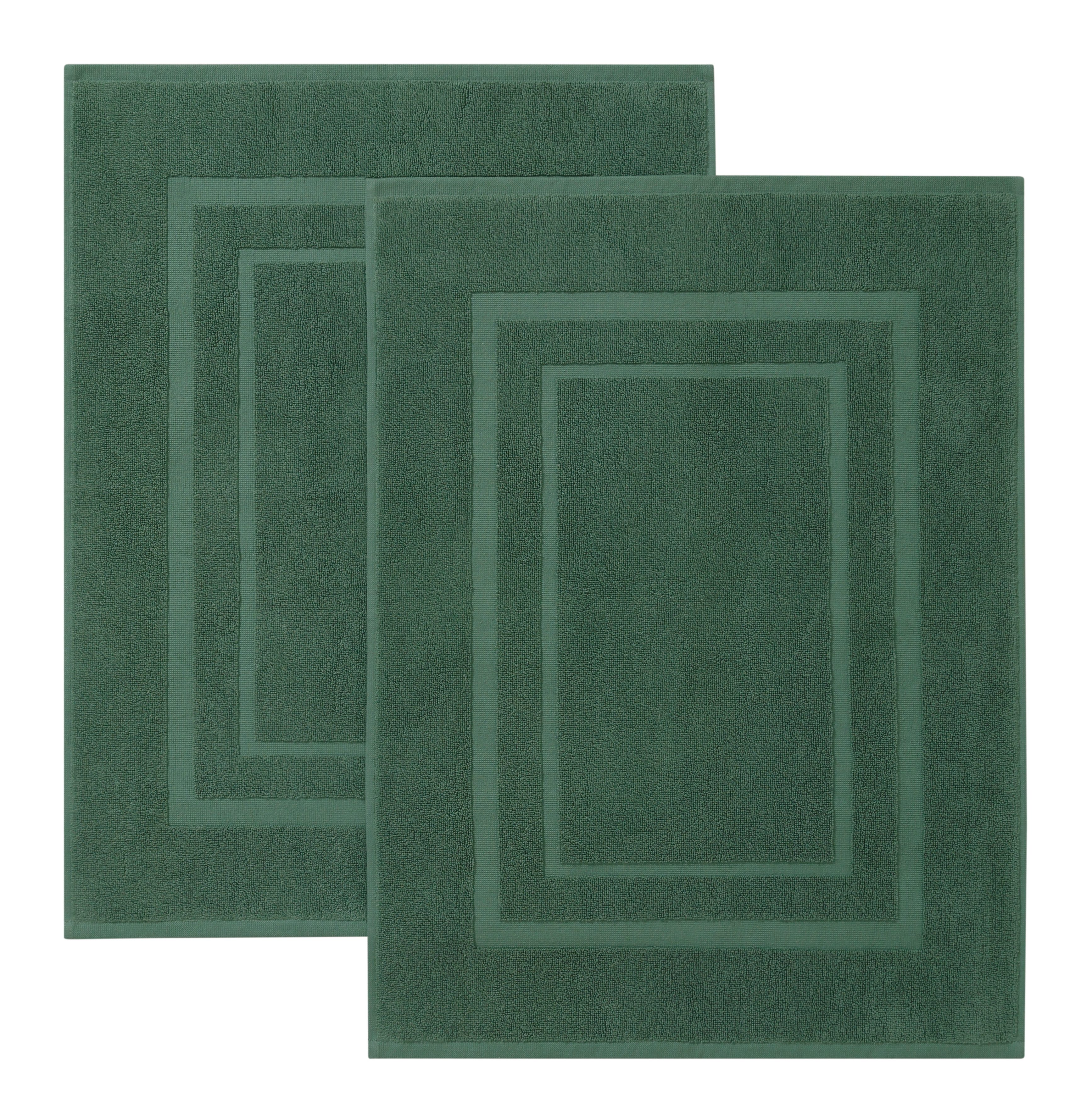 Bruno Banani Badematte Robby, 2 tlg. Hotelmatten-Set, 50x70cm, Duschvorleger, Höhe 5 mm, beidseitig nutzbar, fußbodenheizungsgeeignet, Baumwolle, rechteckig, Badvorleger, Badezimmer Teppich, einfarbig, 850 g/m², 100% Baumwolle