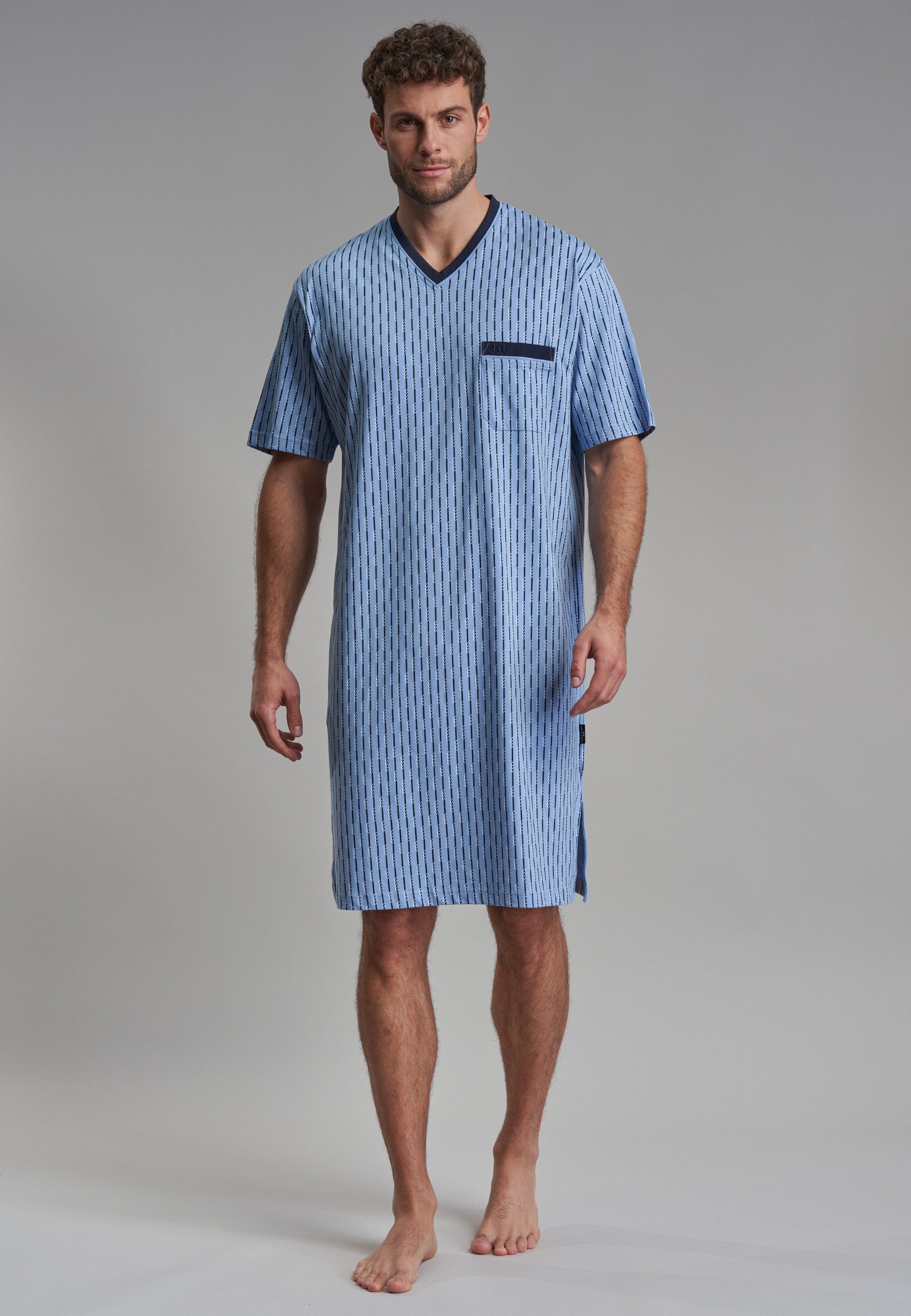 GÖTZBURG Nachthemd GÖTZBURG Herren Nachthemd blau bedruckt (1-tlg) günstig online kaufen