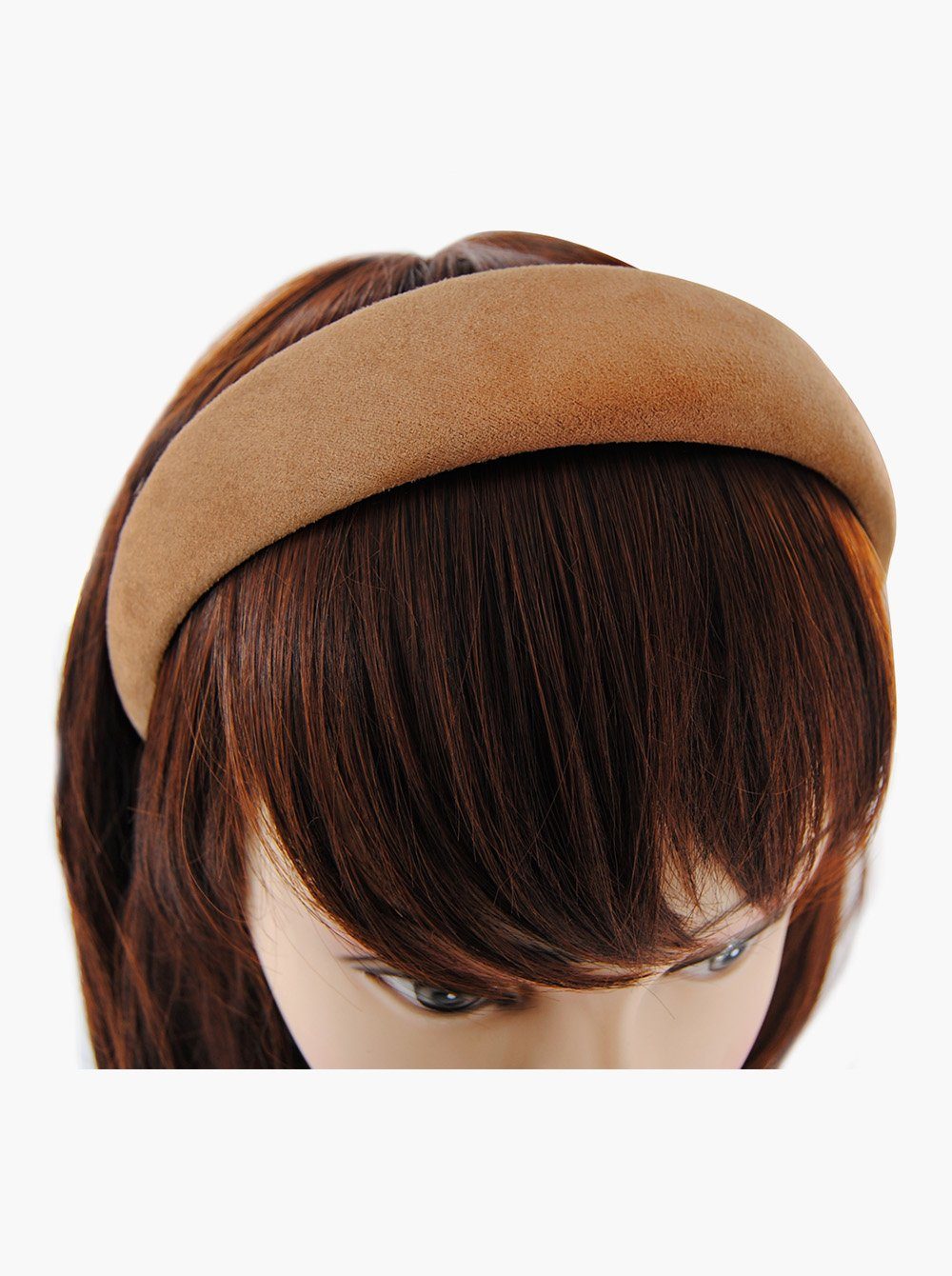 Haareifen Beigebraun Damen axy (Leder Breiter Haarreif und Haarreif Optik) mit Klassik-Look Haarband Flanell Vintage HRK5L,