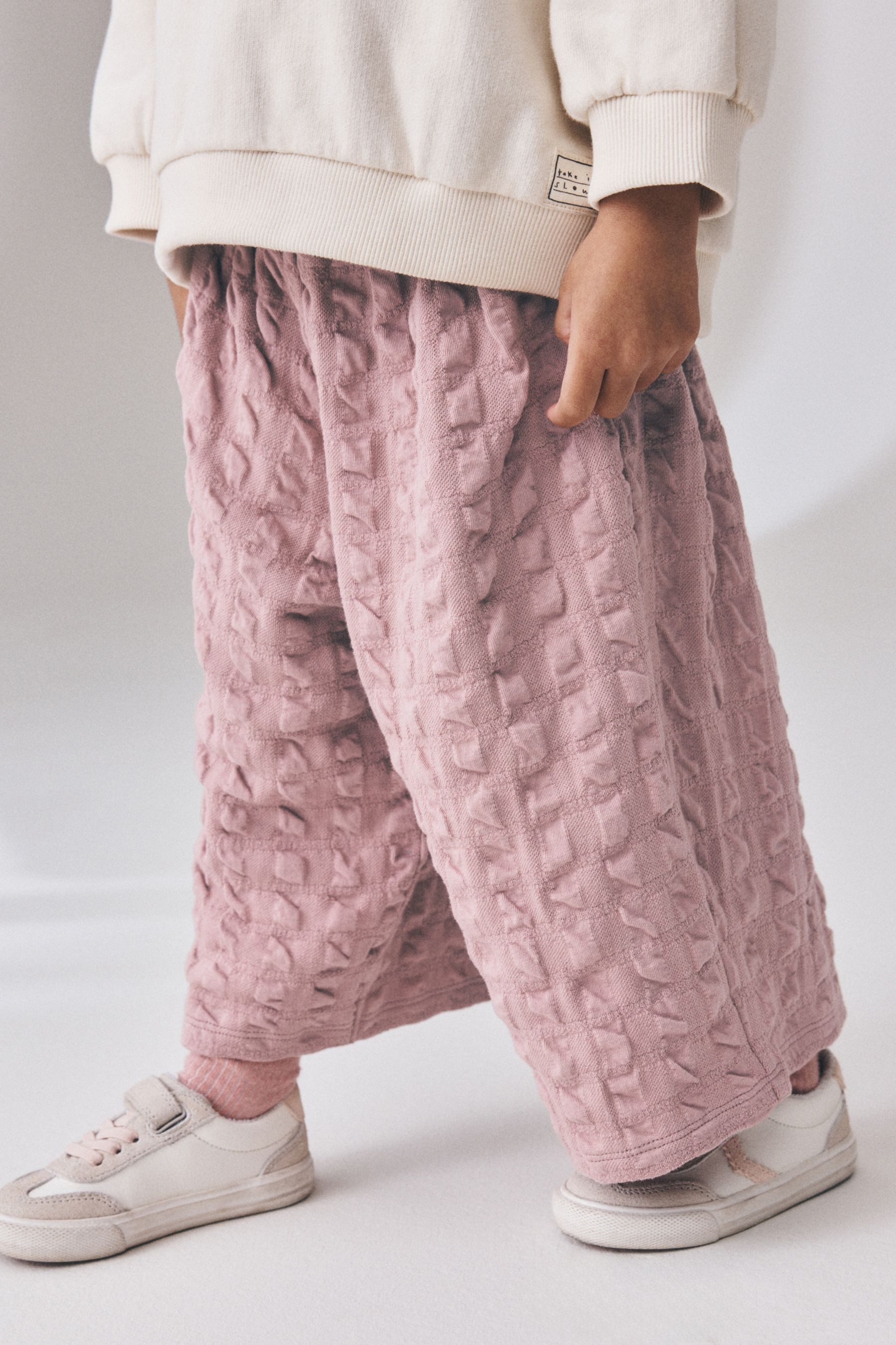 Next Palazzohose Strukturierte Hose mit weitem Bein (1-tlg) – Bild 4 von 5