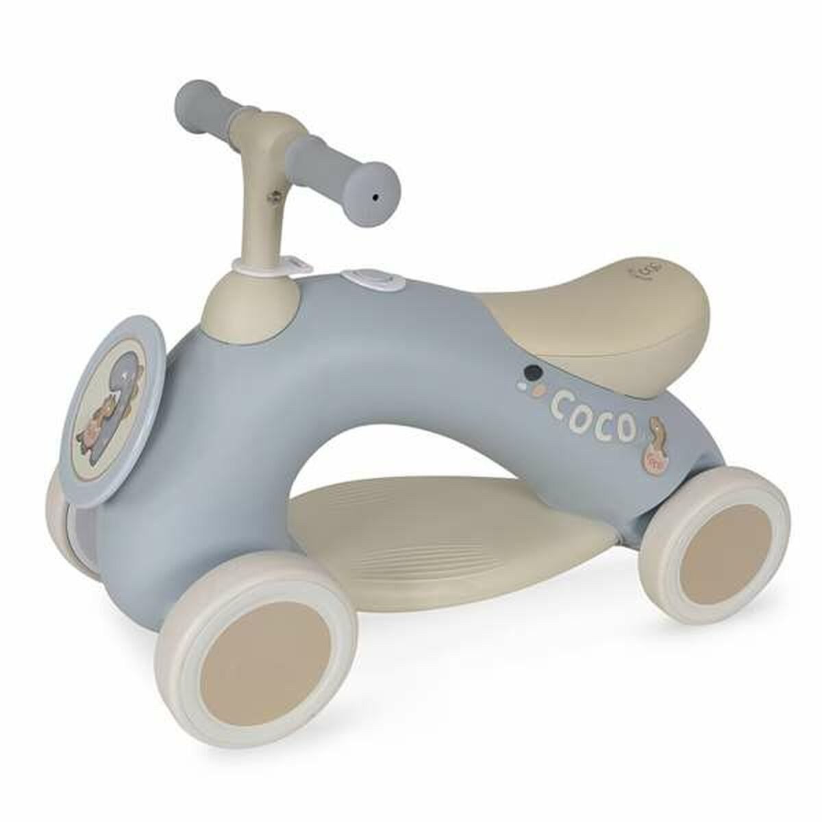 Rutscherauto Decuevas Kinderfahrzeug Rutschauto Laufrad Coco Hellgrau 60 x 27 x 42