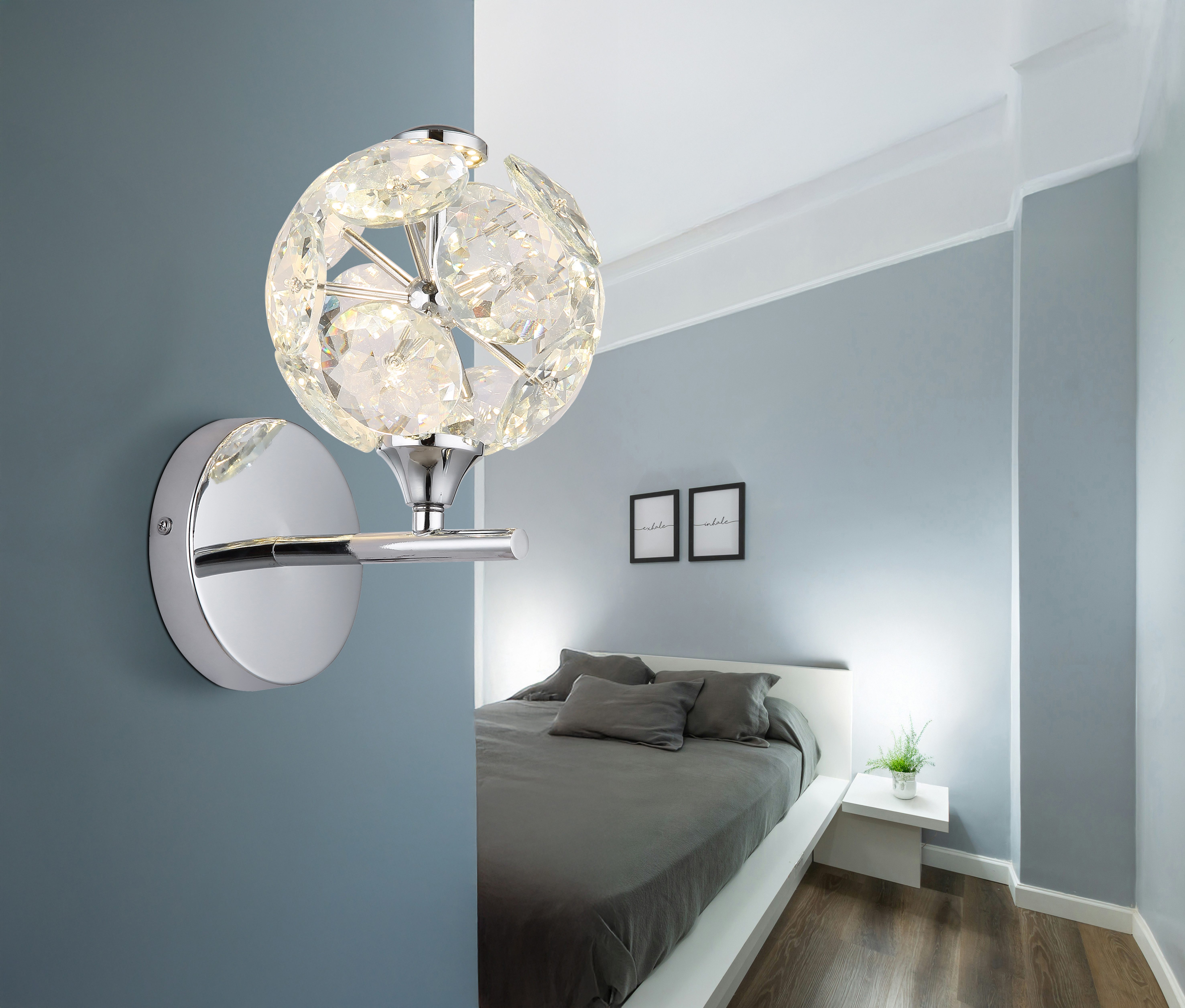 GLOBO LIGHTING Wandleuchte VIRINA, LED fest integriert, Warmweiß, Wandlampe Wand Wohnzimmer Flur Wandbeleuchtung