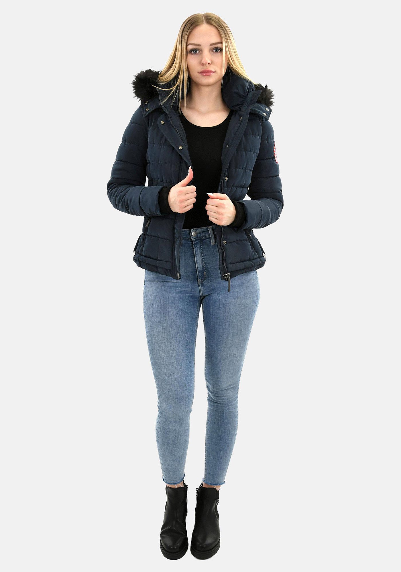 Navahoo Steppjacke Chloe hochwertige Winterjacke mit abnehmbarer Kapuze – Bild 2 von 5