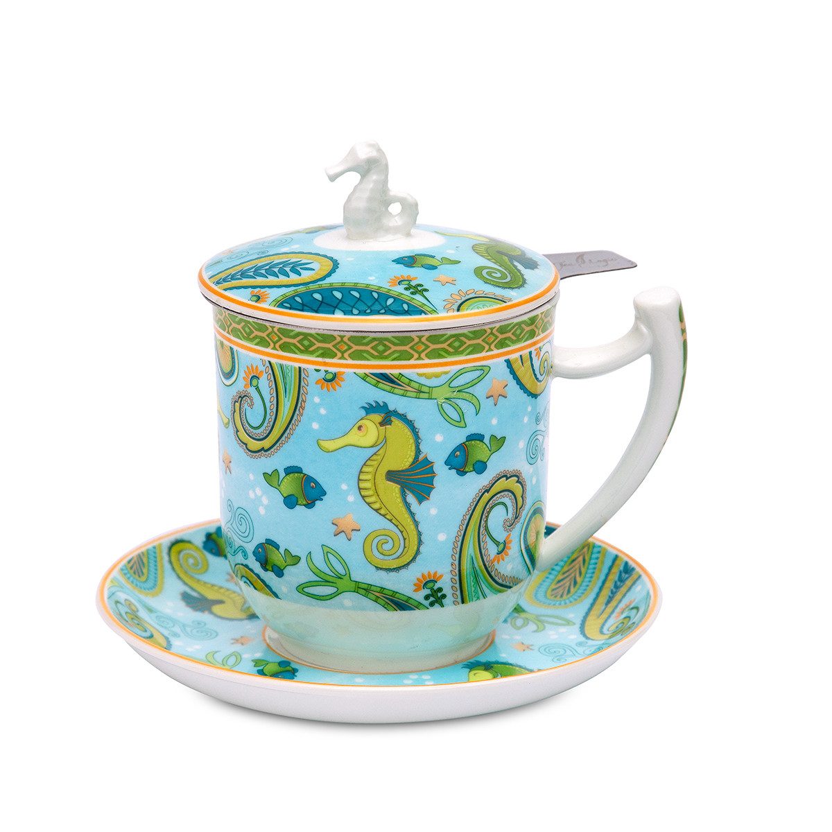 TeaLogic Tasse Sieglinde Teetasse mit Untertasse, Sieb und Deckel, 4-tlg