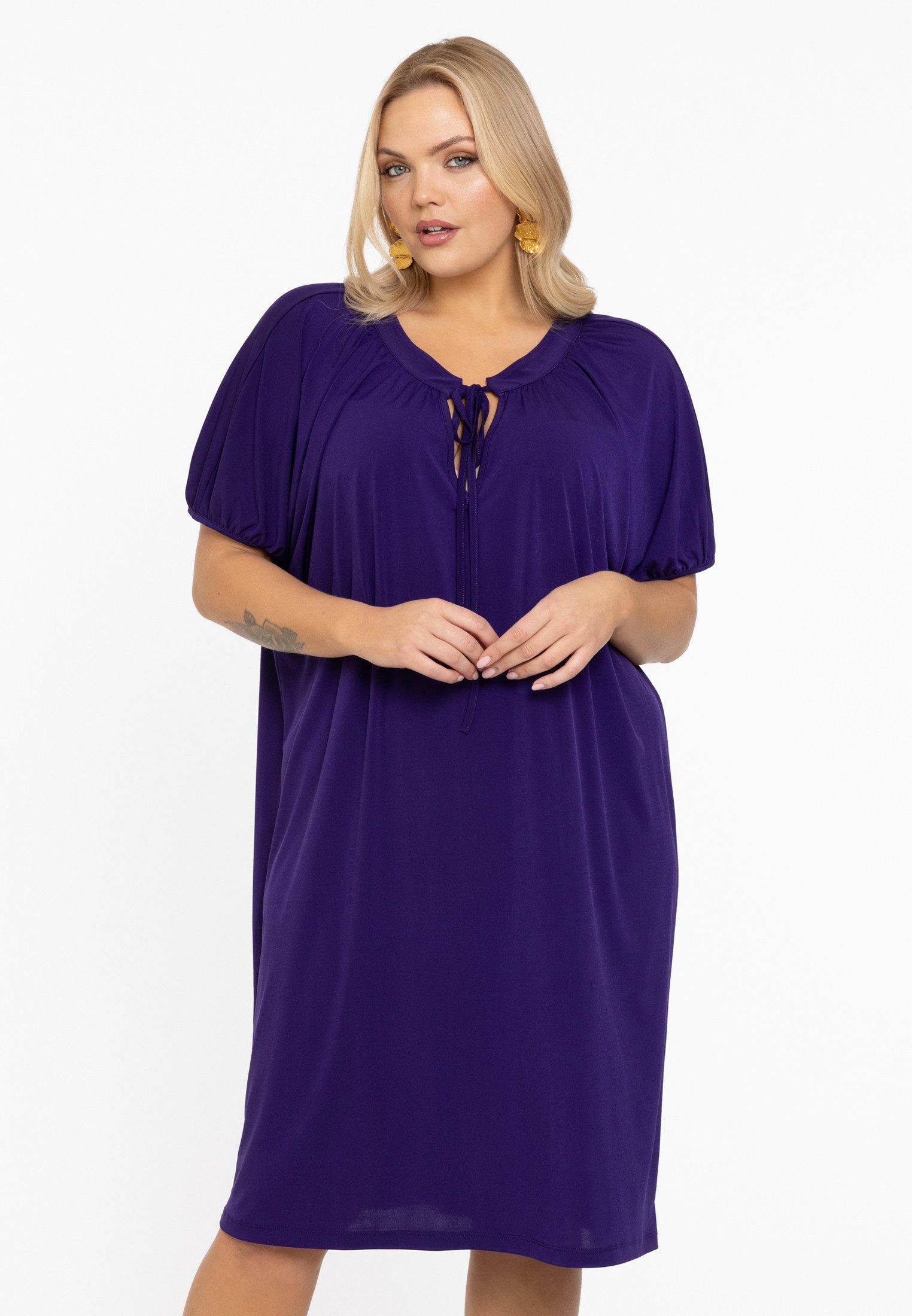 YOEK A-Linien-Kleid Damen Kleid Große Größen mit falten günstig online kaufen