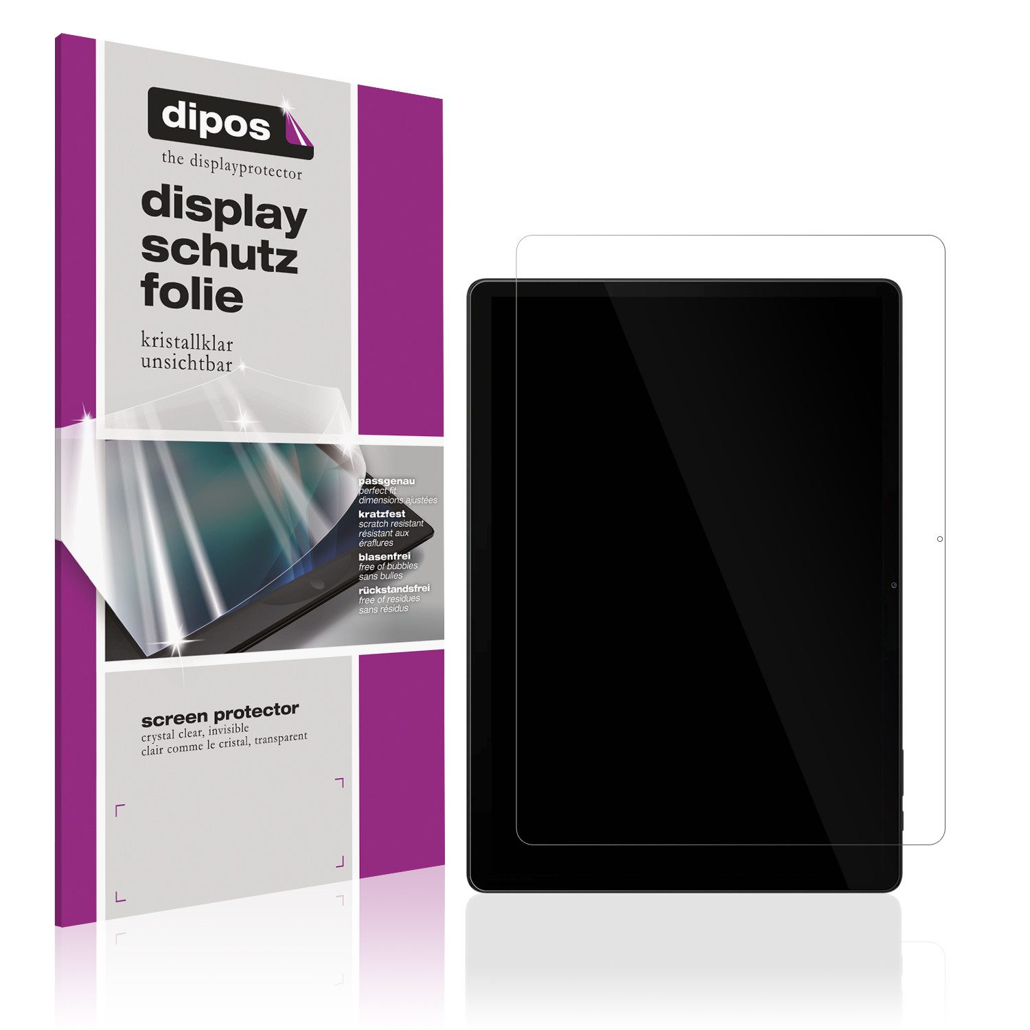 dipos Displayschutzfolie Schutzfolie für Doogee Tab 3 Max, 2 Stück, Displayschutz Schutz Folie Made in Germany