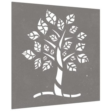 vidaXL Wandbild Garten-Wanddeko 55x55 cm Cortenstahl Baum-Design