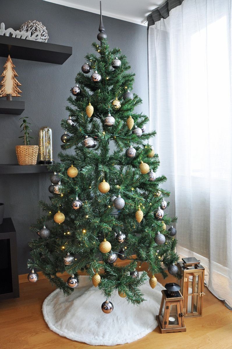 JACK Weihnachtsbaum Kuschlige Tannenbaum, Weiß Decke Weihnachtsbaumdecke 120cm Ø Unterlage Christbaumdecke Tannenbaumdecke Rund Baumteppich Weihnachtsbaumdecke